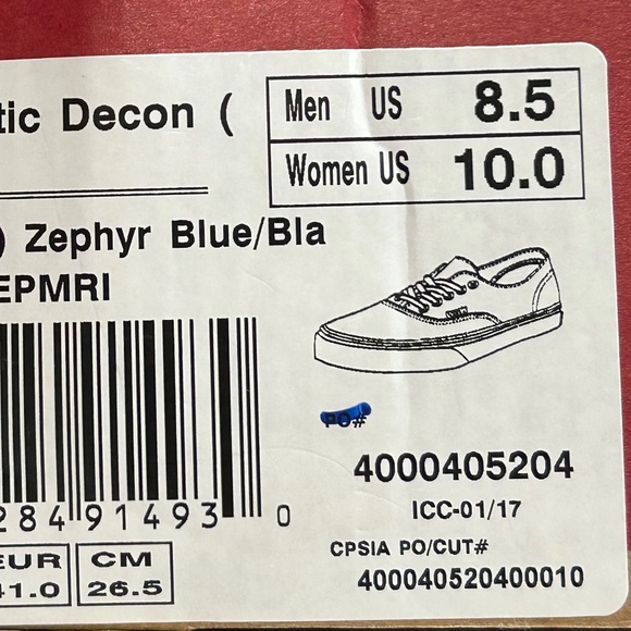 Vans Authentic Decon Leather Zephyr Blue Shoes - Picture 9 of 9